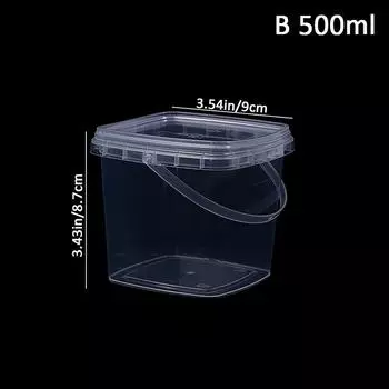 1 шт. 280 мл/500 мл/1 л пустое пластиковое ведро с крышкой герметичные полипропиленовые банки прозрачный контейнер для хранения сыпучих продуктов питания ведра для напитков 500ml