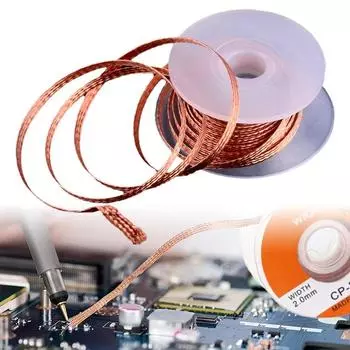 1 шт. 2,0 мм 3,5 мм 1,5 м сварочная проволока оплетка для удаления припоя инструмент для ремонта фитиля 3mm 3m