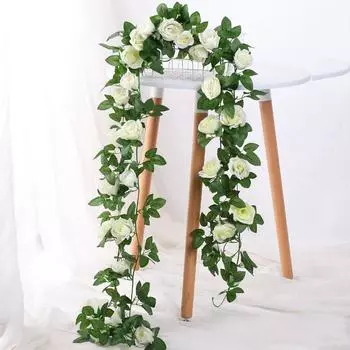 1 шт 2.2 м искусственный белый цветок поддельные подвесные искусственные виноградные растения листья искусственные гирлянды цветы свадебное украшение розовый