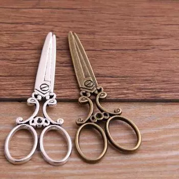 1 шт. 2-цветная подвеска-шарм из сплава в виде больших ножниц своими руками, 60x24 мм 1 piece 60*24mm large scissors pendant