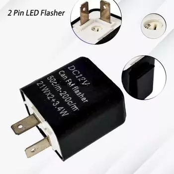 1 шт. 2-контактный черный светодиодный мигающий индикатор, реле универсальное регулируемое для указателей поворота, реле индикатора для мотоцикла, аксессуары для мотоцикла чёрный