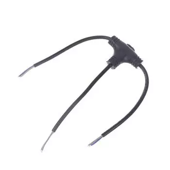 1 шт. 2-контактный T-образный разъем Ip67 водонепроницаемый разъем для светодиодного светильника для лестницы чёрный