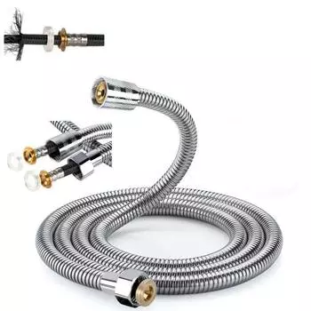 1 шт. 2 м удлинительная трубка для шланга из нержавеющей стали для ванной комнаты, удлинительная трубка для душа, водопроводная труба, аксессуары для ванной комнаты United States