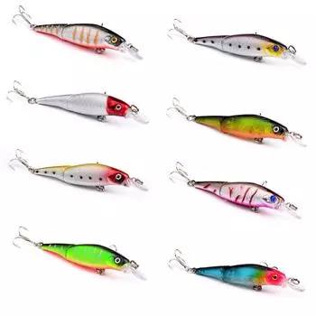 1 шт., 2 секции, реалистичная приманка для ловли гольяна, жесткая искусственная наживка, крючок, снасти 6