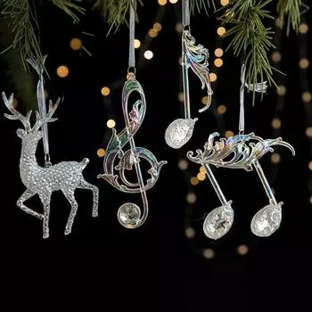 1 шт./2 шт./3 шт., подвески для рождественской елки, хрустальные акриловые украшения, набор, прозрачная снежинка, лось