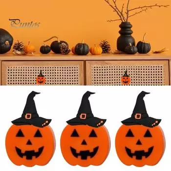 1 шт./2 шт./4 шт. чехлы на ручки в виде тыквы, декор на День благодарения, Хэллоуин, чехол на ручку в виде тыквы с шляпой волшебника, многоразовые чехлы на ручки для ящиков шкафа, комода 1pc