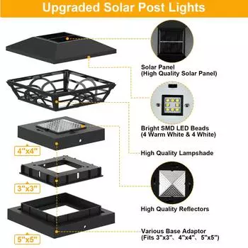 1 шт/2 шт/4 шт Солнечный свет Забор Светильник IP65 Водонепроницаемый Уличный Солнечный Светильник Для Украшения Сада Ворота Двора Коттеджа Солнечный Светильник