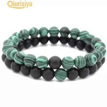 1 шт./2 шт. 8 мм искусственная пемза малахитовый браслет пара аксессуаров Шарм подарок 2#
