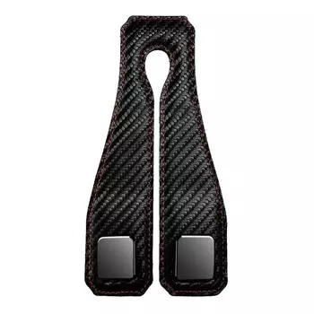 1 шт/2 шт автомобильный универсальный кожаный крючок с рисунком из углеродного волокна одинарный/двойной крючок для хранения аксессуаров для салона автомобиля сумка-крючок кронштейн black