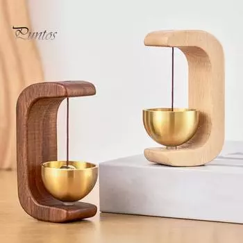 1 шт/2 шт деревянный С-образный колокольчик с магнитным присоской для дверей, колокольчик для владельцев магазинов для открывания дверей, минималистичный колокольчик для домашнего сада A