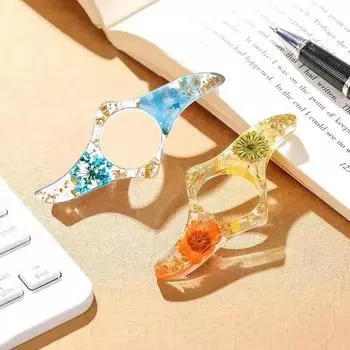 1 шт/2 шт держатель для страниц книги сухоцвет смоляное кольцо для большого пальца держатель для страниц закладка-цветок аксессуары для чтения для любителей книг 1pc фиолетовый