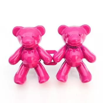 1 шт./2 шт. джинсы без гвоздей, пряжка на талии с медведем, съемная застежка, невидимая кнопка, затягивающий пояс, пуговицы, регулируемые брюки 1pcs ярко-розовый