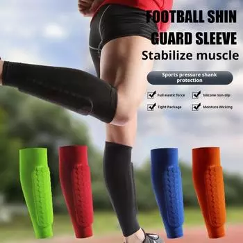 1 шт/2 шт футбольные щитки для голени компрессионные рукава для голени с сотовыми подушечками поддержка для голени для взрослых детей M 1pc