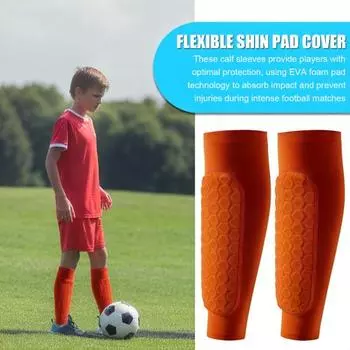 1 шт/2 шт футбольные щитки для голени компрессионные рукава для голени с сотовыми подушечками поддержка для голени для взрослых детей XL 1pc зелёный