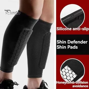 1 шт/2 шт футбольные щитки для голени компрессионные рукава для голени с сотовыми подушечками поддержка для голени для взрослых детей M 1pc синий