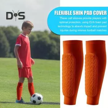 1 шт/2 шт футбольные щитки для голени компрессионные рукава для голени с сотовыми подушечками поддержка для голени для взрослых детей M 1pc красный
