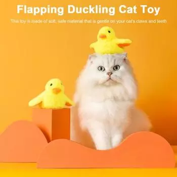 1 шт/2 шт хлопающие крылья утка игрушки для кошек перезаряжаемая интерактивная плюшевая утка с настоящим щебечущим звуком активируемая сенсорным устройством игрушка для домашних кошек 1pc