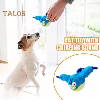 1 шт/2 шт интерактивная щебечущая игрушка для кошек, электрическая симуляция, плюшевые животные, активируемые прикосновением, хлопающие крылья, игрушка для птиц для кошек и собак A
