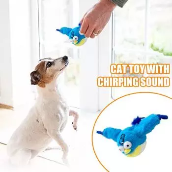 1 шт/2 шт интерактивная щебечущая игрушка для кошек-птиц электрическая симуляция плюшевые животные сенсорная активация D