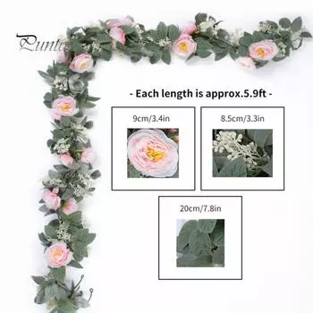 1 шт/2 шт искусственная цветочная лоза 2 м роза листья виноградная лоза гирлянда с 8 цветами камелии имитация цветка камелии гирлянда для вечеринки свадьба стена 1pc розовый