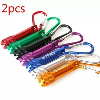 1 шт/2 шт. Мини светодиодный фонарик карабин альпинизм пряжка фонарик клипса брелок кемпинг походы блики карманный портативный 1pcs
