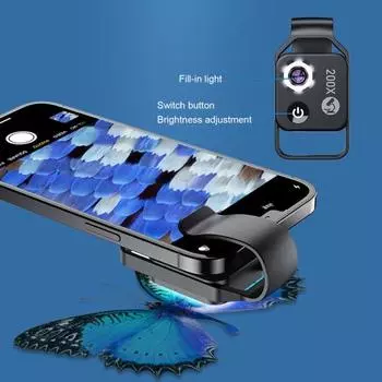 1 шт/2 шт Nano Zoom 200x для iPhone Mini карманный микроскоп камера насадки чёрный