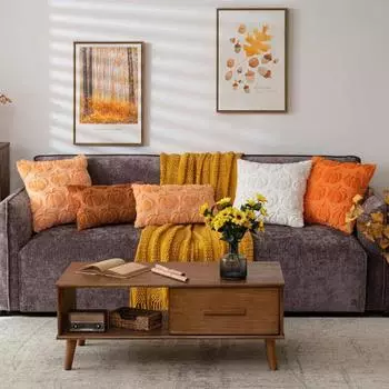 1 шт./2 шт. наволочка с тыквой искусственный мех наволочки плюшевые тыквенные принты 1pc оранжевый