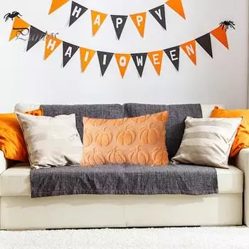 1 шт./2 шт. наволочка с тыквой, искусственный мех, наволочки, плюшевые наволочки с принтом тыквы со скрытой молнией для осеннего декора ко Дню благодарения 1pc оранжевый