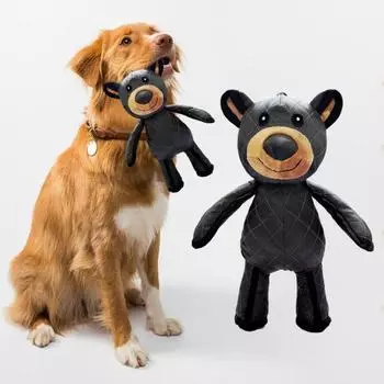 1 шт/2 шт небьющаяся игрушка для собак-медведей небьющаяся мягкая игрушка для жевания для собак для агрессивных жевателей интерактивный пищащий плюшевый медведь для крупных пород 1pc