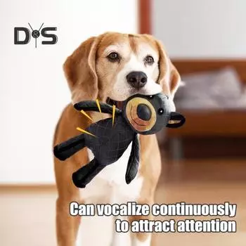 1 шт/2 шт небьющаяся игрушка для собак-медведей небьющаяся мягкая игрушка для жевания для собак для агрессивных жевателей интерактивный пищащий плюшевый медведь для крупных пород 1pc