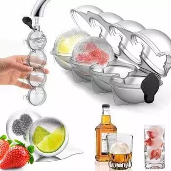 1 шт./2 шт. новые 4 отверстия для изготовления кубиков льда, круглая форма для хоккея на льду, виски, коктейль, водка, шар, форма для льда, барная вечеринка, кухня, ящик для льда, инструмент для изготовления мороженого 1PC