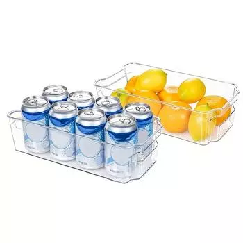 1 шт/2 шт органайзер для холодильника, прозрачные пластиковые контейнеры, ящик для хранения для холодильника, морозильника, кухонного шкафа, кладовой
