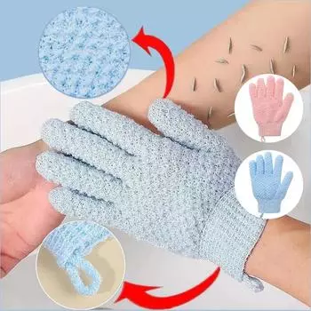 1 шт./2 шт., перчатки для ванны с пятью пальцами, глубокий отшелушивающий скраб для тела, скруббер для душа, массажные эластичные отшелушивающие перчатки для женщин и мужчин 1pc синий