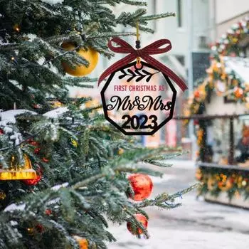 1 шт./2 шт. рождественский кулон «Первое Рождество в роли мистера». И миссис. Подарок с подвесным орнаментом для праздничного украшения 1pc