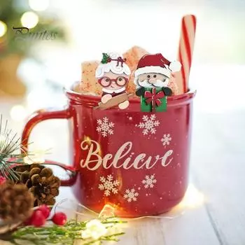 1 шт/2 шт рождественское украшение для кружки Mr. И миссис. Клаус Деревянные Украшения Рождественские Кружки Подвесные Украшения для Праздничного Декора 1pc A