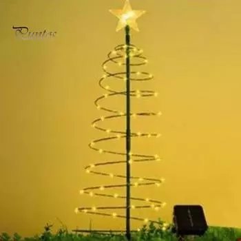 1 шт./2 шт. солнечные рождественские огни для елки, устойчивые к погодным условиям, солнечные рождественские огни, простая сборка, осветительная рождественская елка для двора, газона, крыльца 1pc разноцветный