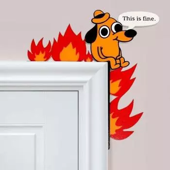 1 шт./2 шт., украшение на дверь в виде собаки в виде пламени, деревянная мультяшная собака, дверная рама, угловой знак, сделай сам, домашний декор на День святого Валентина, рождественские украшения для окон, стен Left