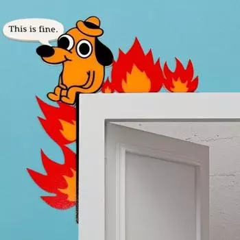 1 шт./2 шт., украшение на дверь в виде собаки в виде пламени, деревянная мультяшная собака, дверная рама, угловой знак, сделай сам, домашний декор на День святого Валентина, рождественские украшения для окон, стен Left