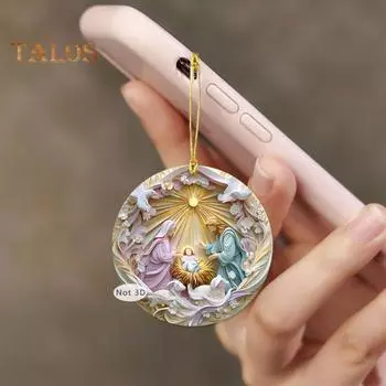 1 шт/2 шт украшения для рождественской сцены рождение Иисуса акриловые подвесные украшения святые религиозные подарки для христианской рождественской елки декор A