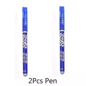 1 шт./2 шт. волшебная ручка, стираемая гелевая ручка, кончик 0,5 мм, синяя ручка для письма, канцелярские принадлежности 1Pcs синий