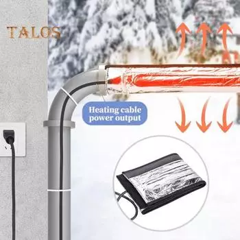 1 шт./2 шт. защитный чехол для трубы от холода 110 В из алюминиевой фольги, нагревательное одеяло для водопроводной трубы, защита от замерзания, тепловое покрытие со шнуром питания для зимних водопроводных труб 1pc