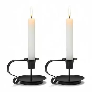 1 шт/2 шт железный подсвечник винтажный конический подсвечник с изогнутой ручкой 2pcs