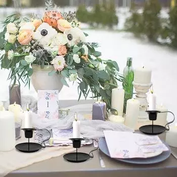 1 шт/2 шт железный подсвечник винтажный конический подсвечник с изогнутой ручкой 2pcs