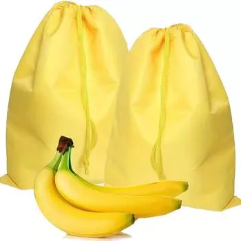 1 шт./2 шт. Желтая сумка для хранения бананов, сумка для предотвращения созревания бананов, сумка для свежести бананов, многоразовая сумка для хранения фруктов на шнурке 1pc жёлтый