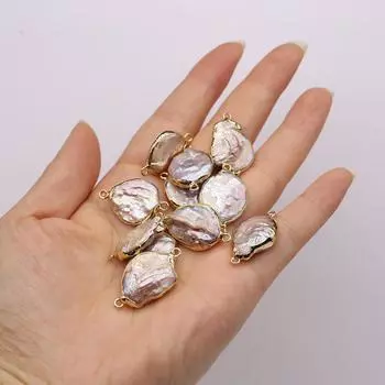 1 шт/2 шт жемчужный соединитель пресноводный жемчуг нерегулярный каплевидный соединитель для изготовления ювелирных изделий своими руками серьги ожерелье аксессуар 1pcs/25x16mm