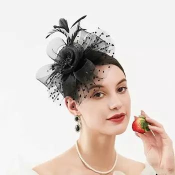 1 шт./2 шт., женские шляпы-волшебники, перчатки, вышивка, цветок, искусственные перья, кружевная заколка для волос, головной убор, прозрачные свадебные перчатки, комплект
