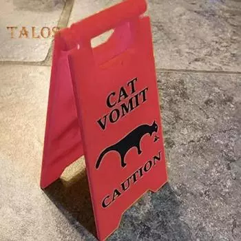 1 шт./2 шт. Знак «Рвота от кошки», 3D-печатный знак «Осторожно, рвота», забавный 4-дюймовый знак «Рвота от кошки/собаки», декор стола, кляп, подарки для любителей домашних животных и розыгрыши Cat красный