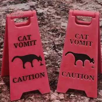 1 шт./2 шт. Знак «Рвота от кошки», 3D-печатный знак «Осторожно, рвота», забавный 4-дюймовый знак «Рвота от кошки/собаки», декор стола, кляп, подарки для любителей домашних животных и розыгрыши Cat красный