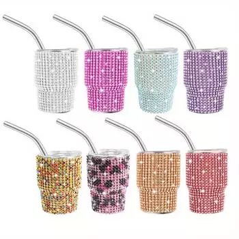 1 шт. 2 унции дизайн стакана шипованная рюмка нержавеющая сталь рюмка с крышкой и соломой игристая изолированная питьевая кружка для бара