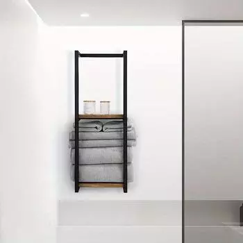 1 шт. 2-уровневая вешалка для хранения полотенец, настенная вешалка для хранения полотенец, прочная стойка для хранения, использование для дома, ванной комнаты, спальни